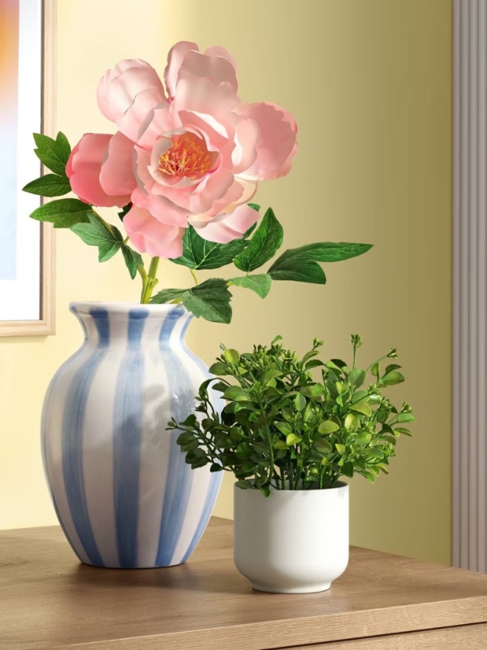Tall Ceramic Vase Blue/White Stripe - Room Essentials